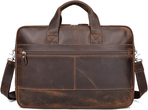 Leather Briefcase,17 Inch Laptop Bag, Large Business for Men Women, Travel Case Shoulder, Waterproof Expandable Computer Messenger in Kuwait