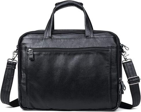 Genuine Leather Briefcase for Men 15.6 Inch Laptop Computer Case Business Travel Work Messenger Cross Body Shoulder Bags(Brown) in Kuwait