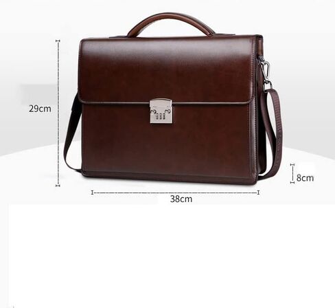 Male Handbags Pu Leather Men's Tote Briefcase Business Shoulder Bag for Men Laptop Bags(Black) in Kuwait