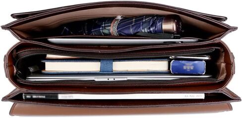 Male Handbags Pu Leather Men's Tote Briefcase Business Shoulder Bag for Men Laptop Bags(Black) in Kuwait