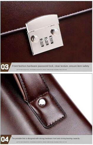 Male Handbags Pu Leather Men's Tote Briefcase Business Shoulder Bag for Men Laptop Bags(Black) in Kuwait