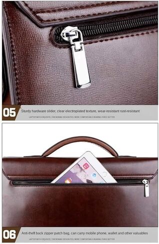 Male Handbags Pu Leather Men's Tote Briefcase Business Shoulder Bag for Men Laptop Bags(Black) in Kuwait