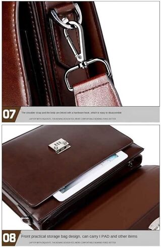 Male Handbags Pu Leather Men's Tote Briefcase Business Shoulder Bag for Men Laptop Bags(Black) in Kuwait