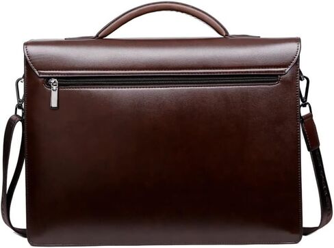 Male Handbags Pu Leather Men's Tote Briefcase Business Shoulder Bag for Men Laptop Bags(Black) in Kuwait