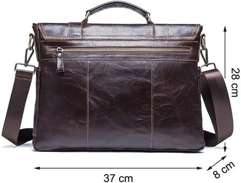 Men Leather Briefcase Business Handbag Messenger Bags Male Vintage Shoulder Bag Men's Large Laptop Travel in Kuwait