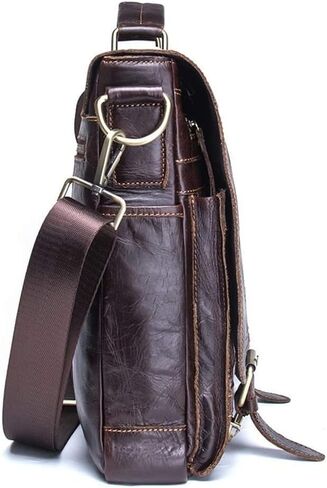 Men Leather Briefcase Business Handbag Messenger Bags Male Vintage Shoulder Bag Men's Large Laptop Travel in Kuwait