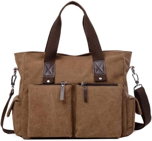 Messenger Bag for Men Vintage Resistant Canvas Laptop Briefcase Shoulder for Women in Kuwait