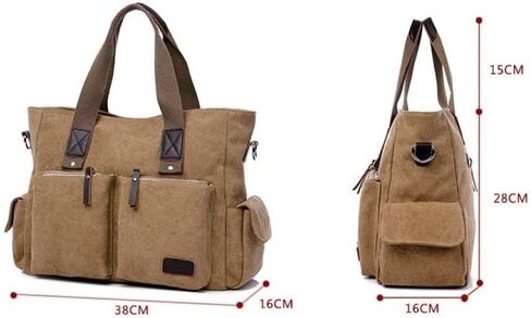 Messenger Bag for Men Vintage Resistant Canvas Laptop Briefcase Shoulder for Women in Kuwait