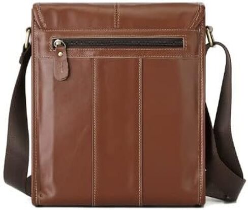 Waterproof Leather Messenger Bag - Vintage Men’s Laptop Briefcase, Shoulder for Office Travel College bag(Black) in Kuwait