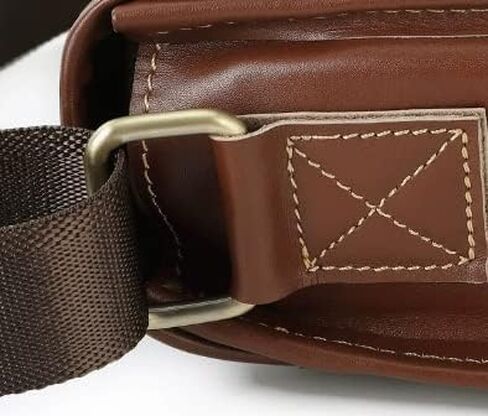 Waterproof Leather Messenger Bag - Vintage Men’s Laptop Briefcase, Shoulder for Office Travel College bag(Black) in Kuwait