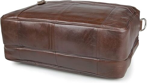 Vintage Leather Briefcase 17 Inch Laptop Case Business Travel Messenger Shoulder Bag For Men(Size:43x16.5x30.5cm) in Kuwait