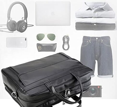 Men Briefcase Business Shoulder Bag Messenger Bags Computer Laptop Handbag Men's Travel,17 in in Kuwait