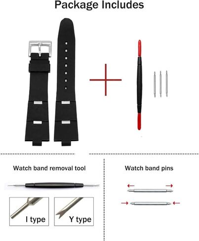 Choco&Man US Watch Band Rubber strap with notch 24mm/22mm+8mm with Tool (Men and Women) in Kuwait