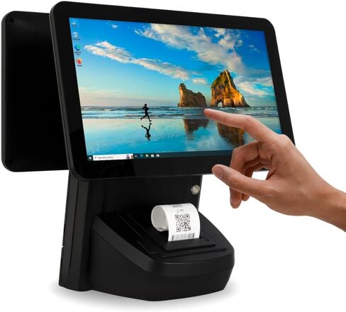 الكل في نقطة بيع واحدة M9W مع شاشة لمس مزدوجة مقاس 15.6 بوصة. نظام التشغيل Windows 10 ومعالج i3. Touch Pos مع طابعة حرارية مقاس 58 مم لإيصالات Wi-fi، وذاكرة الوصول العشوائي (RAM) سعة 4 جيجابايت، وذاكرة الوصول العشوائي (ROM) سعة 64 جيجابايت. (أسود) in Kuwait
