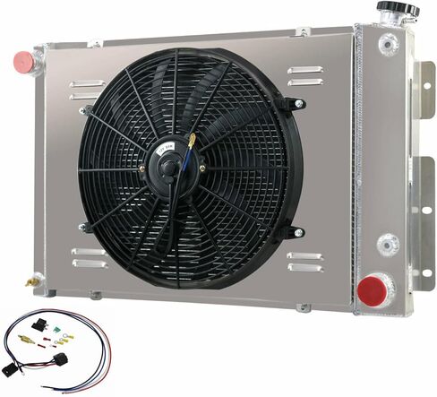 4 Row Core Radiator For 1967 1968 1969 Chevy Camaro/Pontiac Firebird V8 23" Core BIG BLOCK Crossflow Radiators Full Aluminum Radiator with Shroud Fan 67 68 69 Camaro Radiator in Saudi Arabia