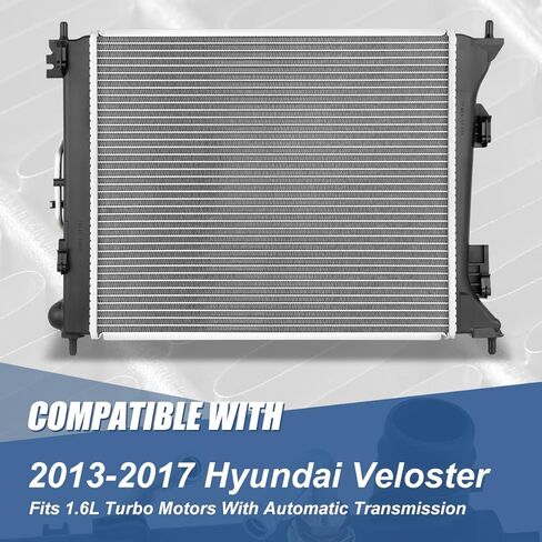 Auto Dynasty Radiator Compatible with 2013-2017 Veloster 1.6L Turbo AT, DPI 13415 Factory Style 1-Row Cooling Radiator, Aluminum Core in Saudi Arabia