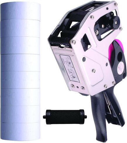 مسدس ملصقات لتحديد الأسعار والمواعدة من Towa GSBB18 - 8 أرقام كبيرة لسهولة التعرف على البيانات. تتضمن 8,000 ملصق وأسطوانة حبر مجانية (ملصقات بيضاء قابلة للتحلل) in Kuwait