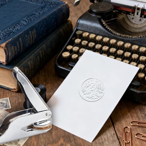 ANATTASOUL Book Embosser Personalized Howling Wolf Pattern Book Stamp, Durable Library Stamp with Handle Set for Books, Library, Envelopes, Documents, Invitation in Saudi Arabia