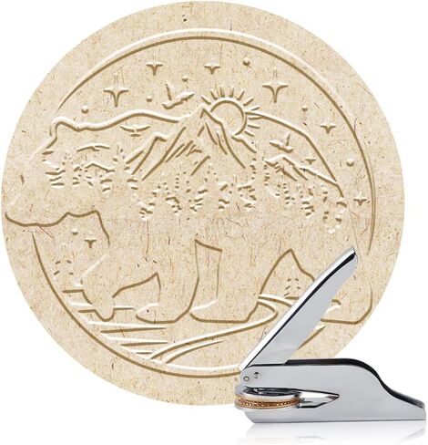 ANATTASOUL Book Embosser Personalized Howling Wolf Pattern Book Stamp, Durable Library Stamp with Handle Set for Books, Library, Envelopes, Documents, Invitation in Saudi Arabia