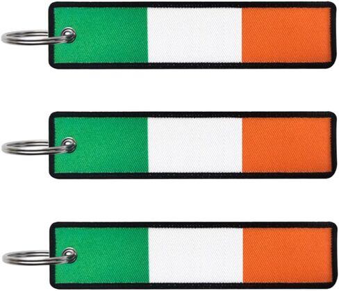 JAVD Ireland Flag Keychain Tag with Key Ring- Keys, Cars, Motorcycles, Backpacks, Luggage and Gifts - EDC (3 Pack) in Saudi Arabia