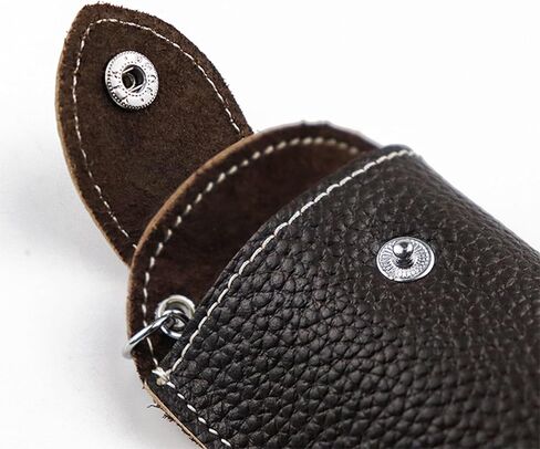 Car Key Pouch, Genuine Leather Car Key Fob Key Ring, Belt Loop - Brown in Kuwait