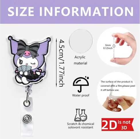 4 قطع من حاملات بكرات الشارات القابلة للسحب على شكل رسوم كرتونية لطيفة - حاملات شارات الهوية بمشبك مع حلقة مفاتيح وامتداد سلك 24 بوصة - ممرضة الحيوانات الممتعة وبكرات شارات المكتب للمعلمين والطلاب والمهنيين in Kuwait