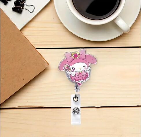 4 قطع من حاملات بكرات الشارات القابلة للسحب على شكل رسوم كرتونية لطيفة - حاملات شارات الهوية بمشبك مع حلقة مفاتيح وامتداد سلك 24 بوصة - ممرضة الحيوانات الممتعة وبكرات شارات المكتب للمعلمين والطلاب والمهنيين in Kuwait