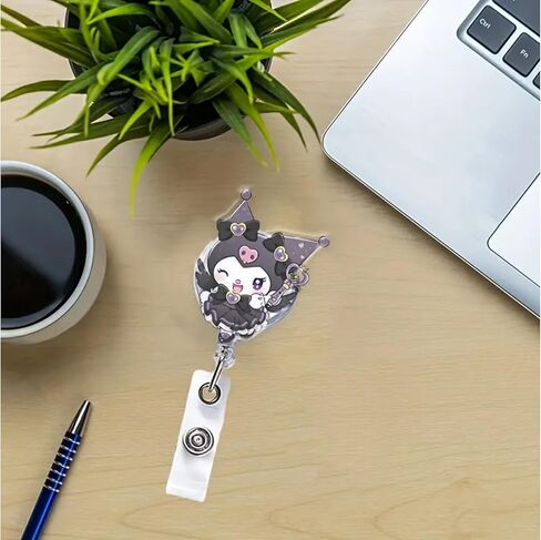 4 قطع من حاملات بكرات الشارات القابلة للسحب على شكل رسوم كرتونية لطيفة - حاملات شارات الهوية بمشبك مع حلقة مفاتيح وامتداد سلك 24 بوصة - ممرضة الحيوانات الممتعة وبكرات شارات المكتب للمعلمين والطلاب والمهنيين in Kuwait