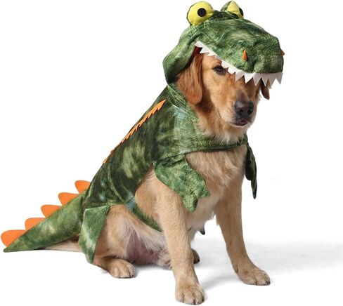 Halloween Crocodile Dog Costume Small Large Dog Clothes Dog Party Dress (S, Green) in Kuwait