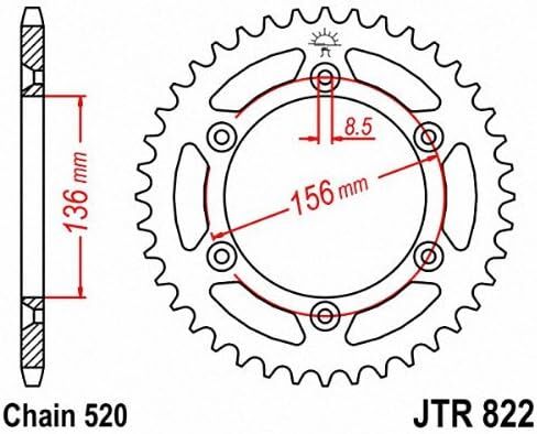 JT Sprockets JTR822.49 ضرس خلفي فولاذي 49 سنًا، فردي in Saudi Arabia