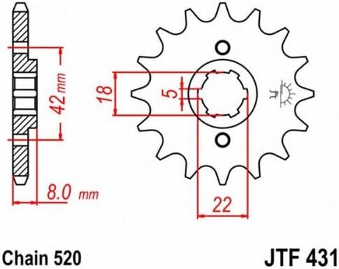 JT Sprockets JTF431.14 14T Steel Front Sprocket in Saudi Arabia