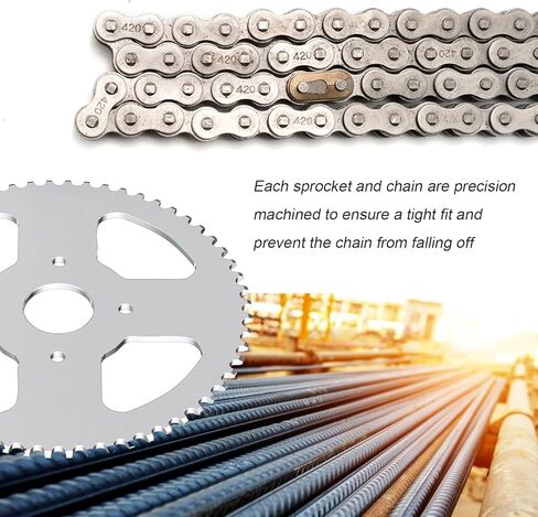 Mini Bike Chain Sprocket Kit 60T Rear Sprocket 90 Link 420 Chain, Replacement for Baja Motorsports MB165 MB200 196cc 200cc 6.5HP, Replacement for Coleman BT200X CT200U-EX CT200U 60 Tooth in Saudi Arabia