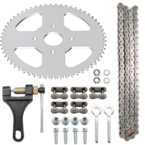 Mini Bike Chain Sprocket Kit 60T Rear Sprocket 90 Link 420 Chain, Replacement for Baja Motorsports MB165 MB200 196cc 200cc 6.5HP, Replacement for Coleman BT200X CT200U-EX CT200U 60 Tooth in Saudi Arabia