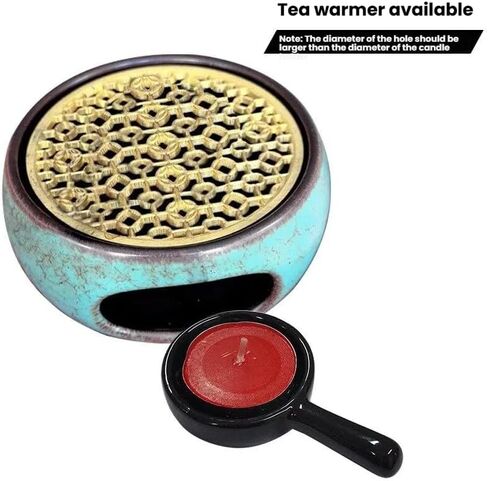 1PC Ceramic Candle Holder with Handle, Flat Bottom Tea Light & Tower Incense Holder, Multi-Functional Candle Stand for Home Table Decor, Yoga Meditation(Black) in Saudi Arabia