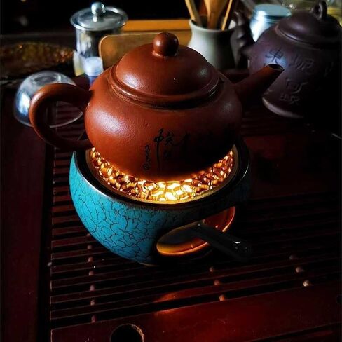 1PC Ceramic Candle Holder with Handle, Flat Bottom Tea Light & Tower Incense Holder, Multi-Functional Candle Stand for Home Table Decor, Yoga Meditation(Black) in Saudi Arabia