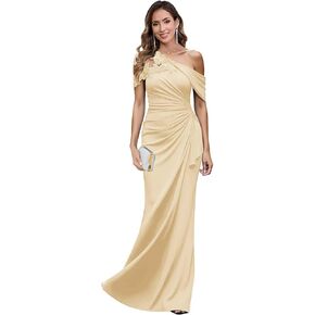 One Shoulder Mother of The Bride Dresses for Women 2026 Long Elegant Formal Evening Gowns in Kuwait