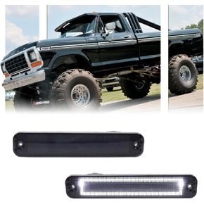 2 قطعة ضوء علامة جانبية LED بيضاء لـ 1973-1979 Ford F100 F150 F250 F350، 1975-1991 E100 E150 E250 E350، مصابيح مدخنة للعدسة الأمامية والخلفية، مصابيح جانبية بديلة من OEM in Kuwait