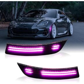 Dynamic Pink Purple LED Bumper side marker light For 2022 2023 2024 Subaru BRZ/Toyota GR86 Sequential Front Signal Dual-Row Indicator Lamp Smoked Lens 2PCS in Kuwait