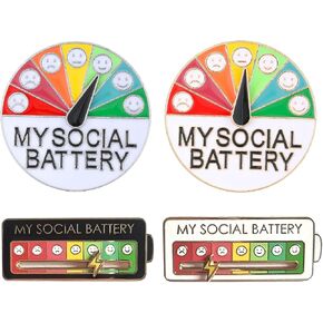 4 Pcs Pin, Pins for Backpacks, Mood Changing Energy Pins, Round and Square Shapes, Stylish Accessories for Daily Use, Friends and Teens in Kuwait