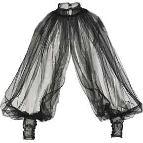 Women's Sexy Batwing Long Sleeves Sheer Shirt See Through Mock Neck Irregular Tops Front Back Split Shawl in Kuwait