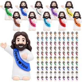 100pcs Pocket Jesus Loves You Figures Baby Praying Jesus Figurines in Bulk Religious Celebration Church Hand Outs Gifts for Baptism, Bible Studies, Easter Egg Stuffers in Kuwait