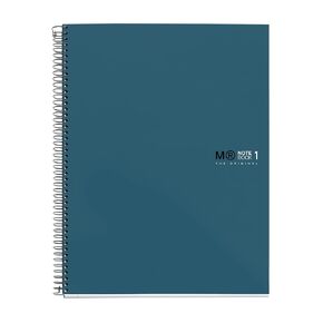 MIQUELRIUS - دفتر ملاحظات مضاد للفيروسات - غطاء صلب مضاد للبكتيريا من الورق المقوى الصلب للغاية، A4، 80 ورقة مسطرة أفقية بوزن 90 جم، 4 مثقاب، لون المحيط in Kuwait