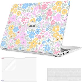 YSCLBAHUK Case for Microsoft Surface Laptop 13.8 inch 2024 Release 7th Edition,Model: 2036 Creative Pattern Durable Scratch-Resistant,with Screen Protector+ Keyboard Cover,Pink Meadow in Kuwait