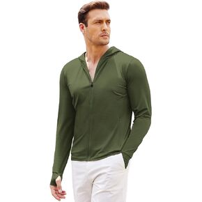 COOFANDY Men Full Zip UPF 50 Sun Protection Hoodie Jacket Long Sleeve Lightweight Breathable UV Shirts with Pockets in Kuwait