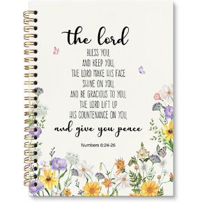 Christian Bible Floral Journal Notebook, Religious Scripture Prayer Flowers Notebooks for School Work College, Bible Notes Journal for Women, Bible Study A5 Spiral Notebook with Bible Verses in Kuwait