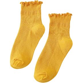 Women's Ruffle Frilly Ankle Socks,Lolitas Crews Socks Cotton Bootie Socks Sweet High Ankle Socks Girl Short Sock in Kuwait