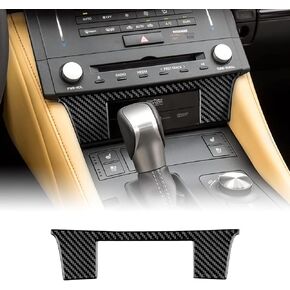 أغطية لوحة CD لوحدة التحكم المركزية من ألياف الكربون الحقيقية - لسيارة Lexus RC 2015-2018، 6 قطع أغطية لوحة CD لوحدة التحكم المركزية، ملحقات سيارات متينة من ألياف الكربون (النوع A، أسود) in Kuwait