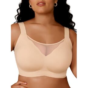 Jelly Push Up Bra for Women, Wireless Seamless Mesh T-Shirt Bra, Supportive Full Coverage Comfortable Everyday Bralette in Kuwait
