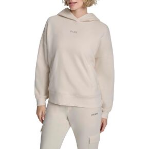 DKNY Women's Metallic Bubble Logo Drop Shoulder Hoodie Sweatshirt in Kuwait
