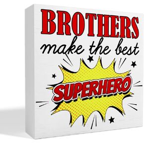 Nursery Brothers Table Decor, Nursery Newborn Baby Boys Room Bedroom Desk Decor Nursery Sibling Decoration for Toddler Kids Room Playroom, The Best Superhero, Wooden Box Sign in Kuwait